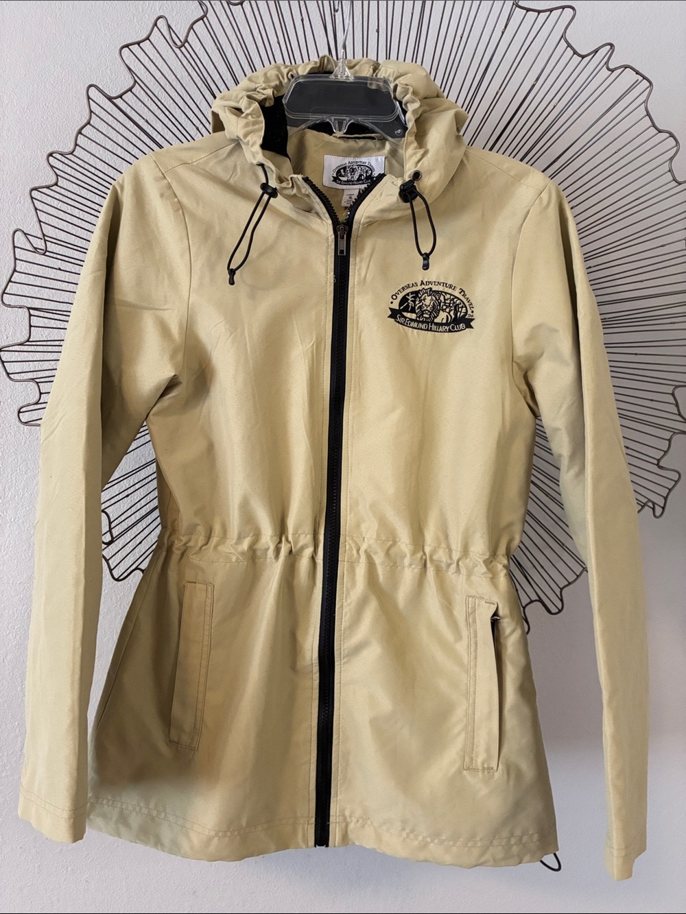 Over Seas Adventure Travel Windbreaker Khaki Size S
